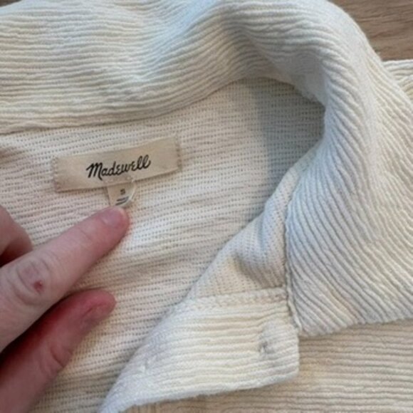 ** Madewell Ottoman Jacquard Knit Cropped Polo Top Small NC618 - Picture 7 of 8